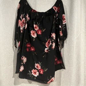Off the shoulder floral print top